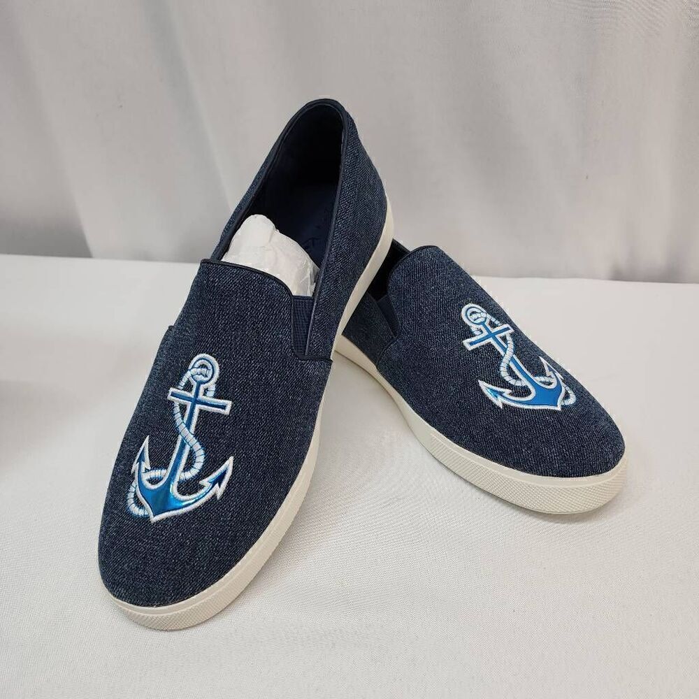 Katy Perry Women's Size 11 The Kerry Sneaker Anchor Denim Comfort Flat New - Picture 2 of 10